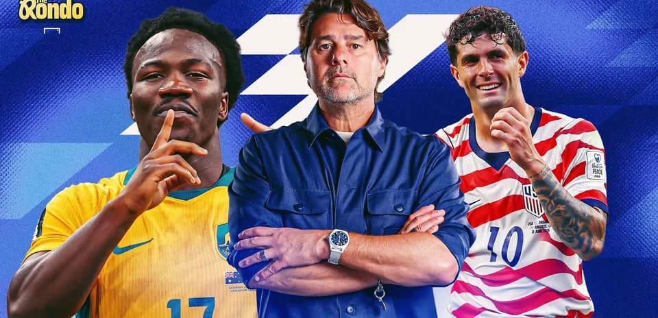 Three football figures posing with crossed arms