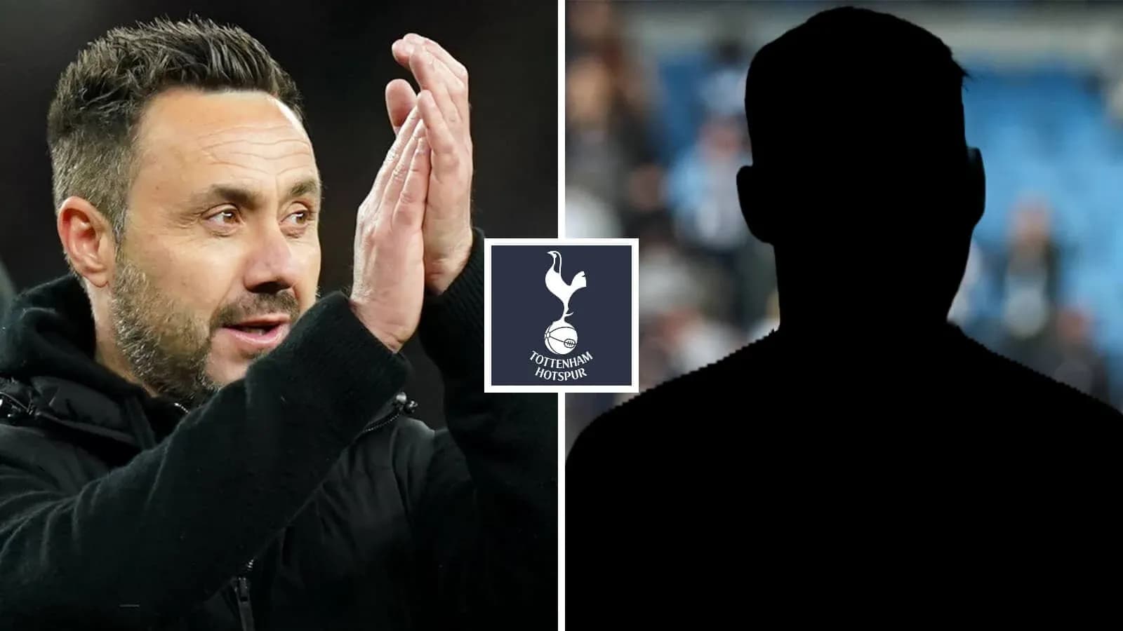 Manager gesturing with hands beside a silhouette