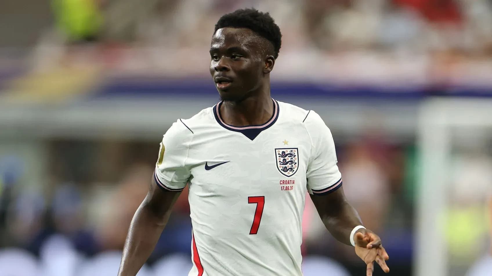 Player wearing England jersey during a match