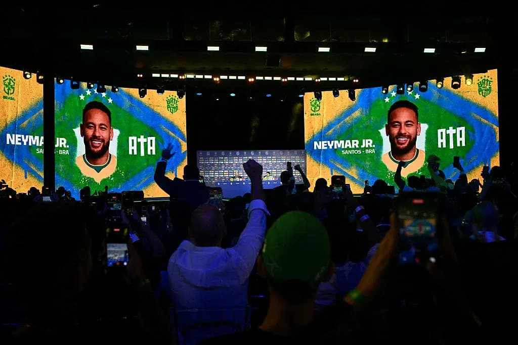 Fans celebrating Neymar Jr. at promotional event