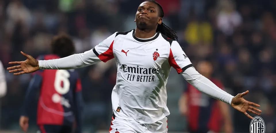 Player celebrating during AC Milan match