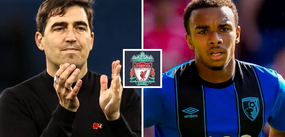 Manager and player featured alongside Liverpool logo