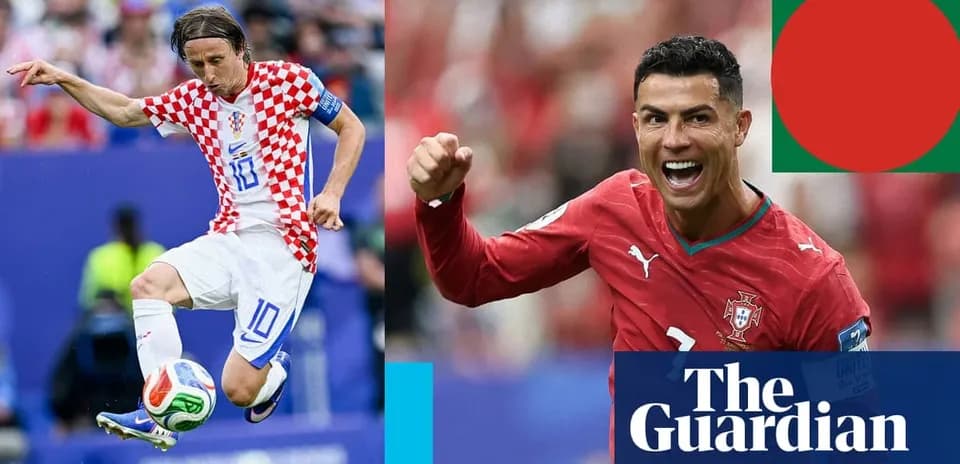 Luka Modrić and Cristiano Ronaldo in action during match