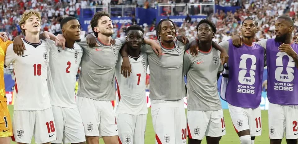 England players celebrating after a match