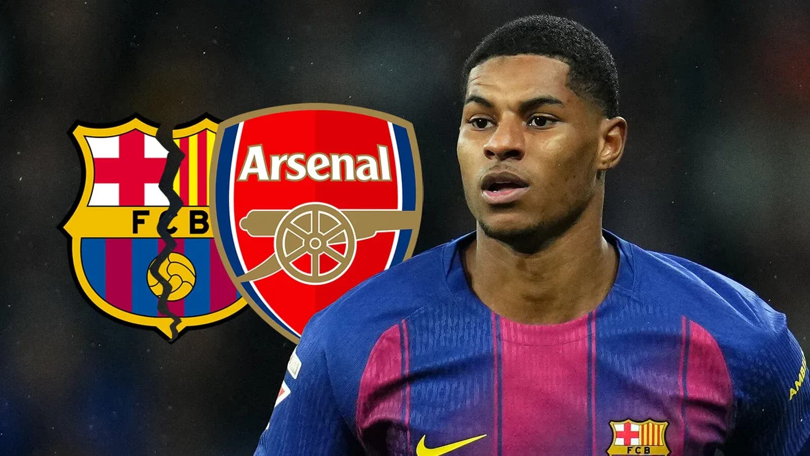 Player in Barcelona kit with club logos
