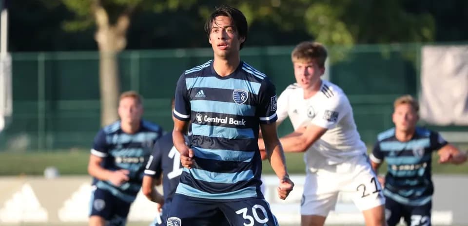 Sporting KC II player during match against Tacoma Defiance