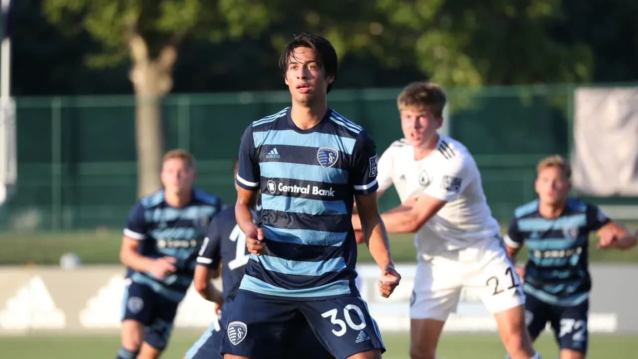 Sporting KC II player during match against Tacoma Defiance