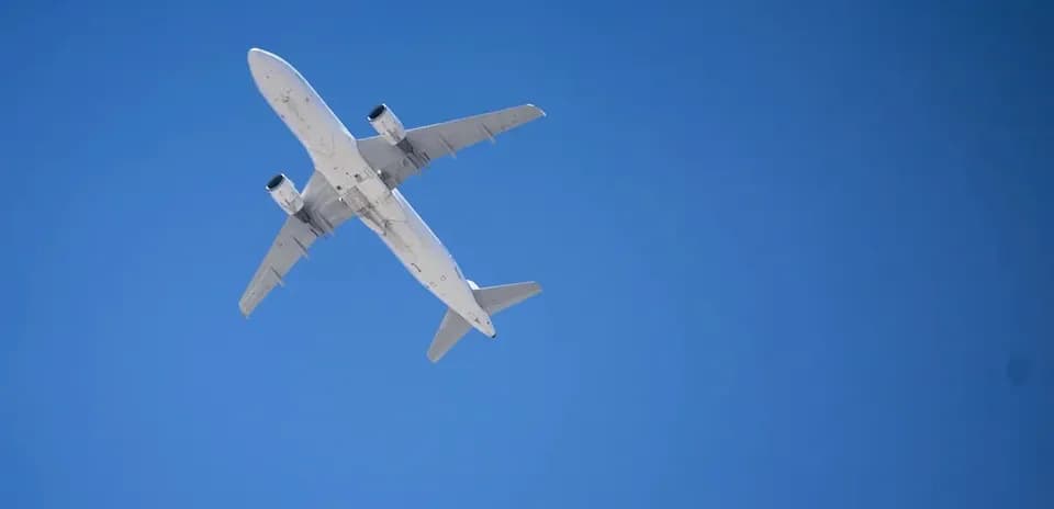 Airplane flying against a clear blue sky