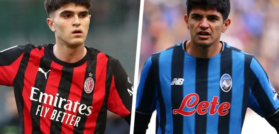 AC Milan and Atalanta players during match