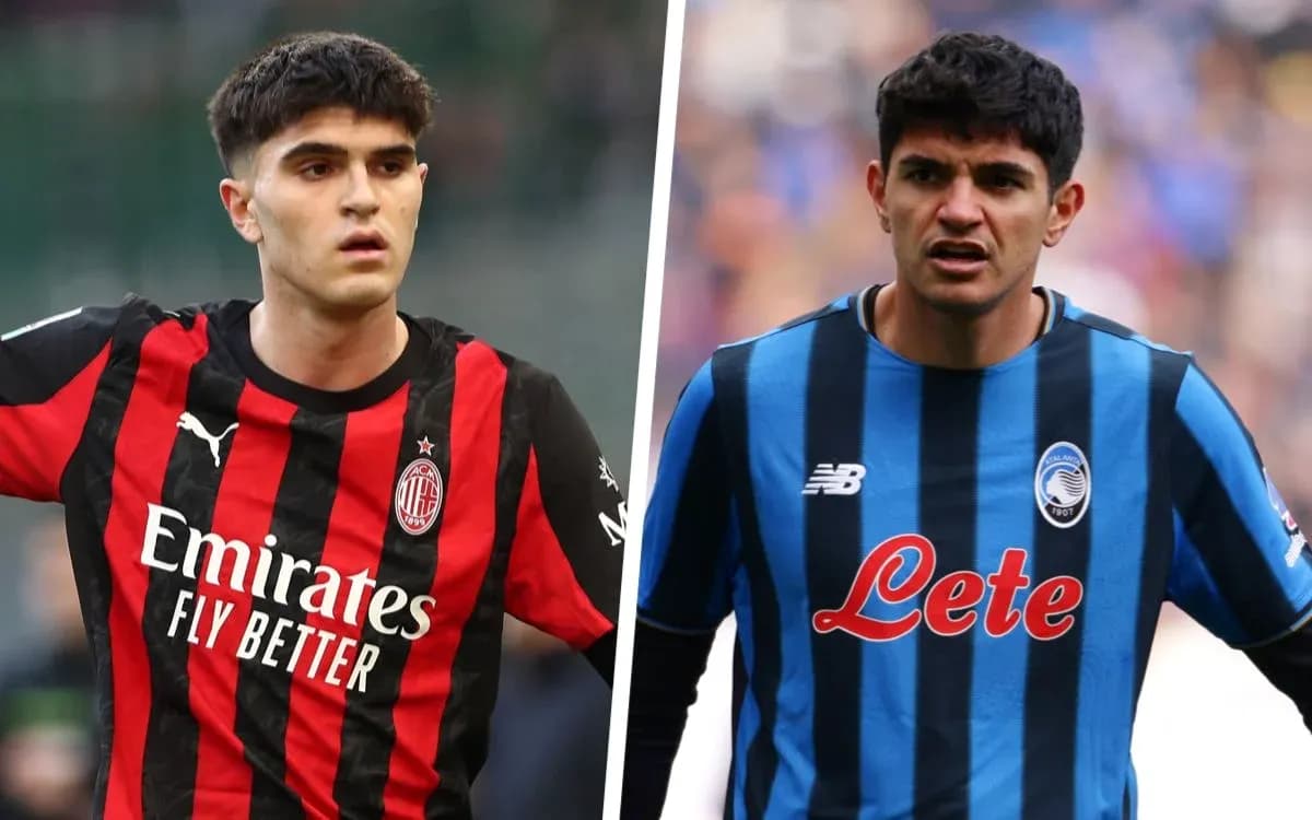 AC Milan and Atalanta players during match