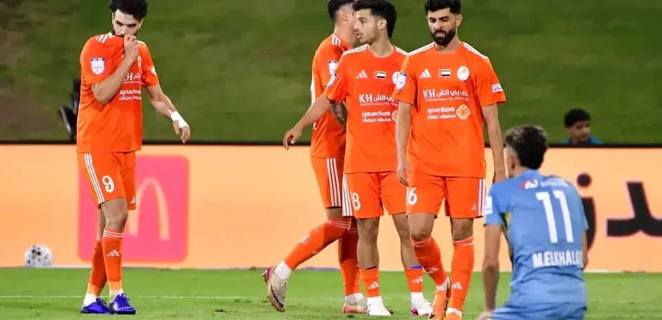 Ajman U23 players in action during match