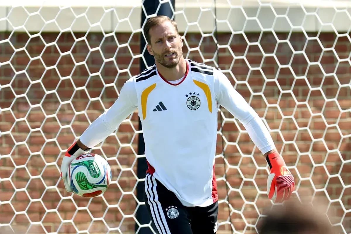 Goalkeeper holding a ball during training session