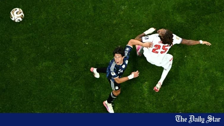 Player challenging for the ball during match