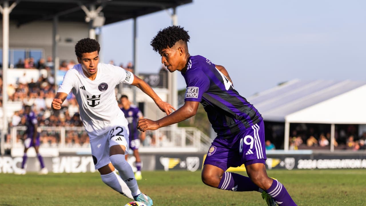 Players competing during New England II vs Orlando City II