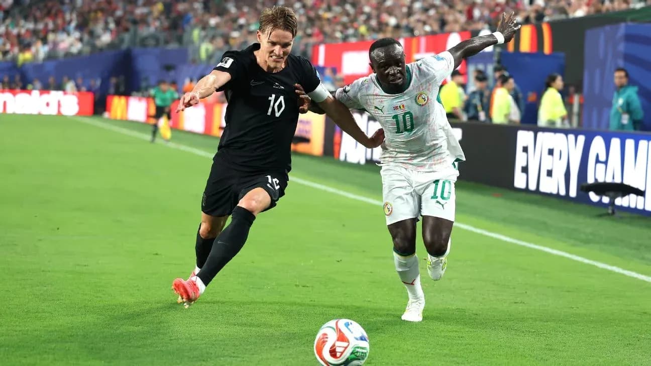 Players competing for the ball during a match