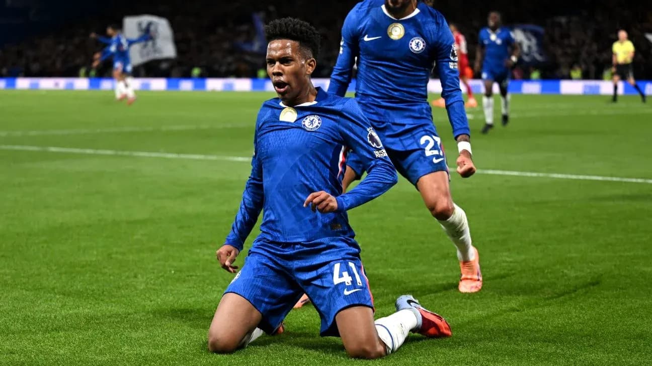 Chelsea player celebrating a goal during match