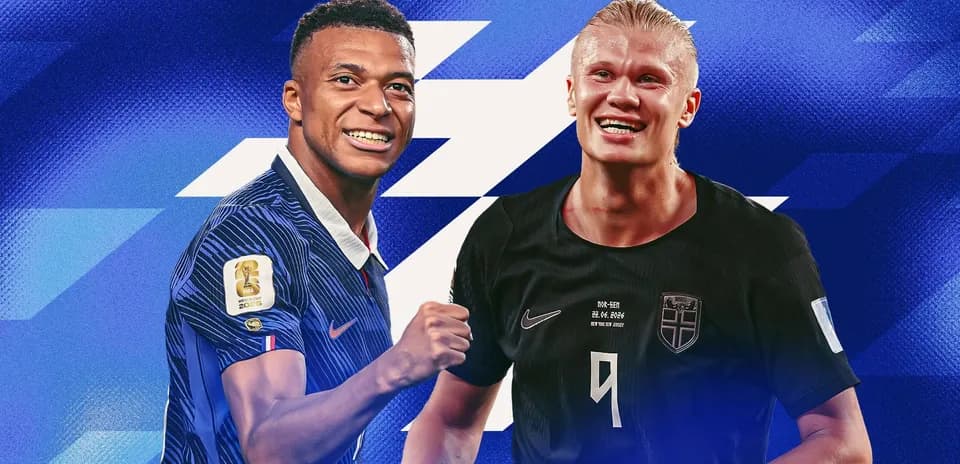 Kylian Mbappé and Erling Haaland smiling together