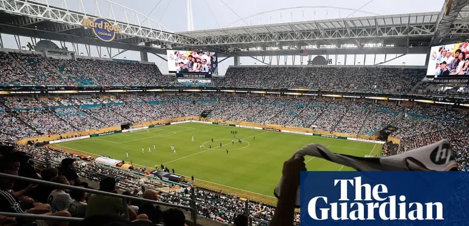 View of Hard Rock Stadium during a soccer match