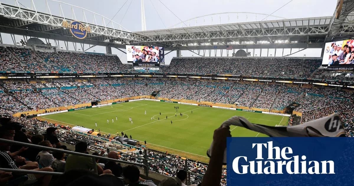 View of Hard Rock Stadium during a soccer match