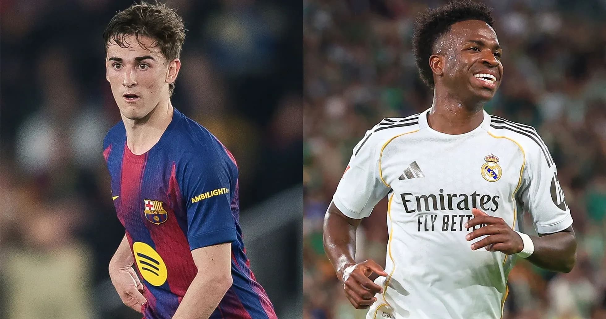 Two football players from Barcelona and Real Madrid