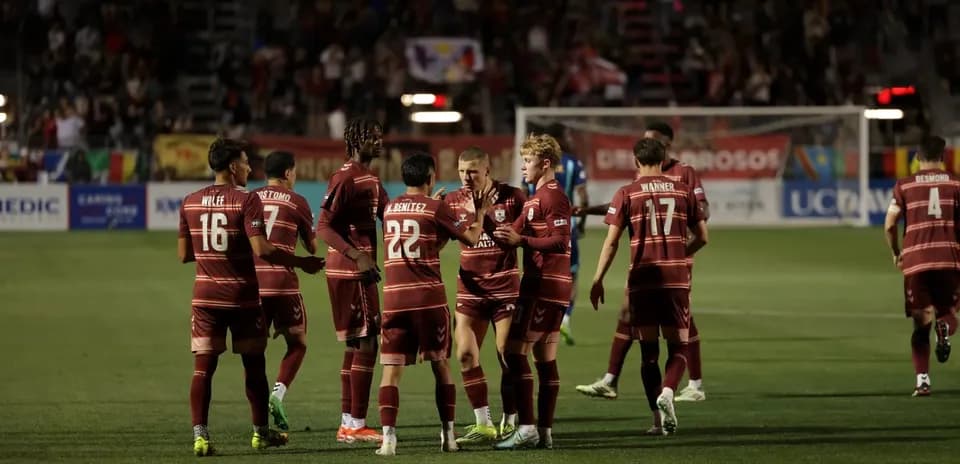 Sacramento Republic players celebrating a goal
