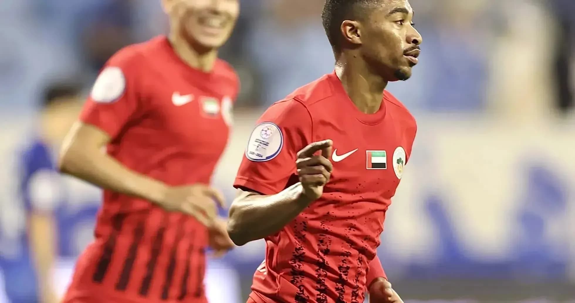 Shabab Al-Ahli Dubai U23 player celebrating goal