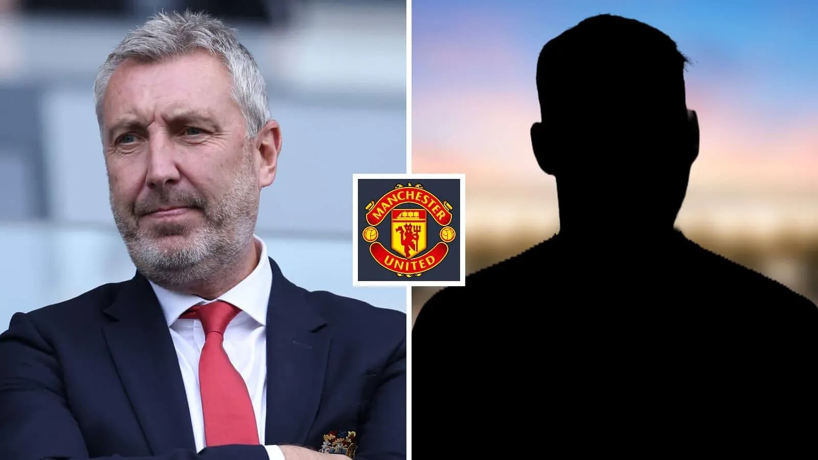 Man with beard and suit next to silhouette