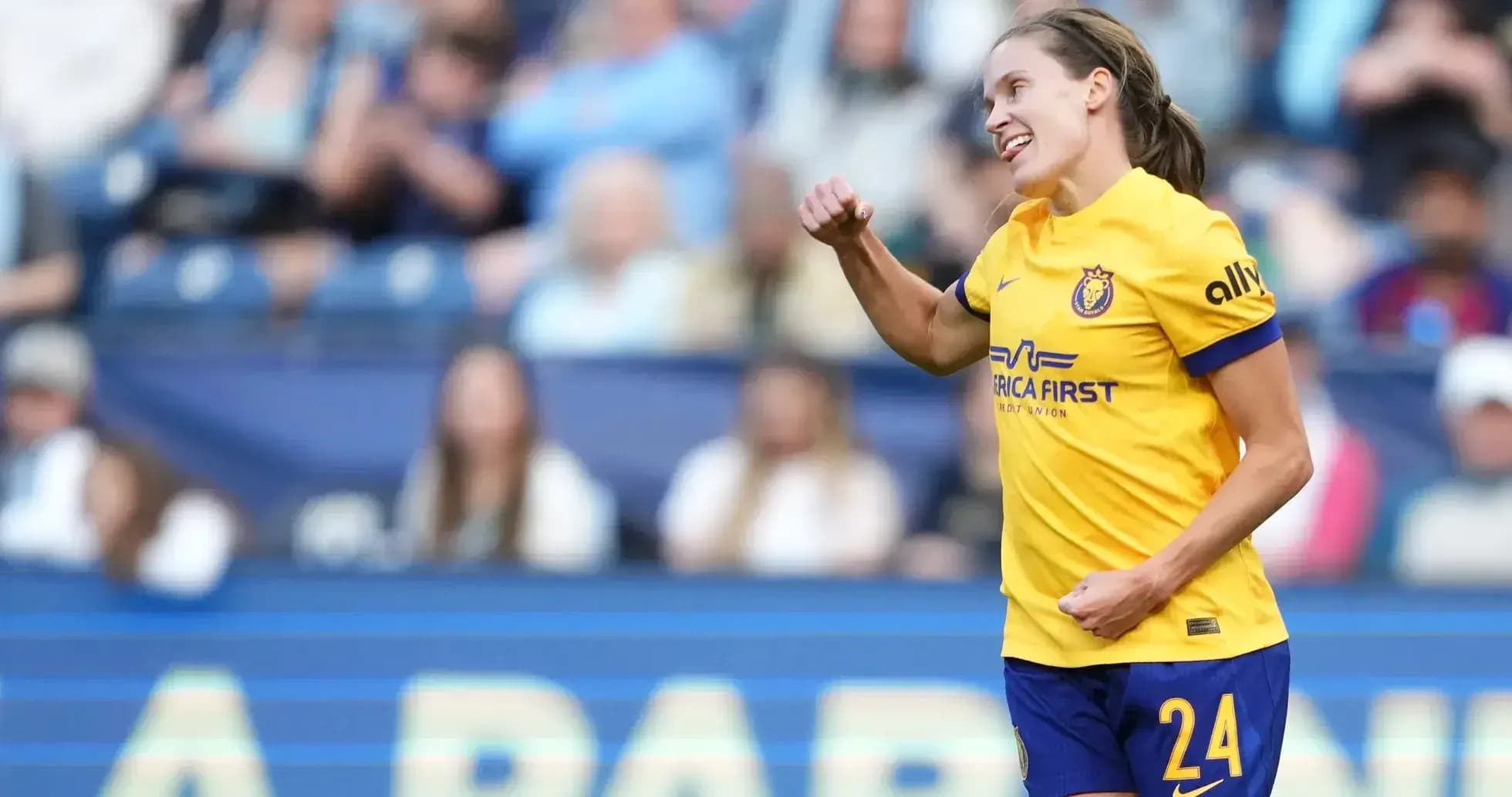 Player celebrating during Utah Royals W match