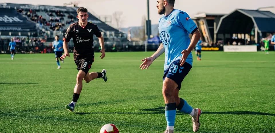 Player dribbling the ball during match