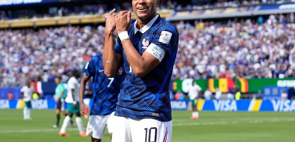 Kylian Mbappé celebrating goal during match