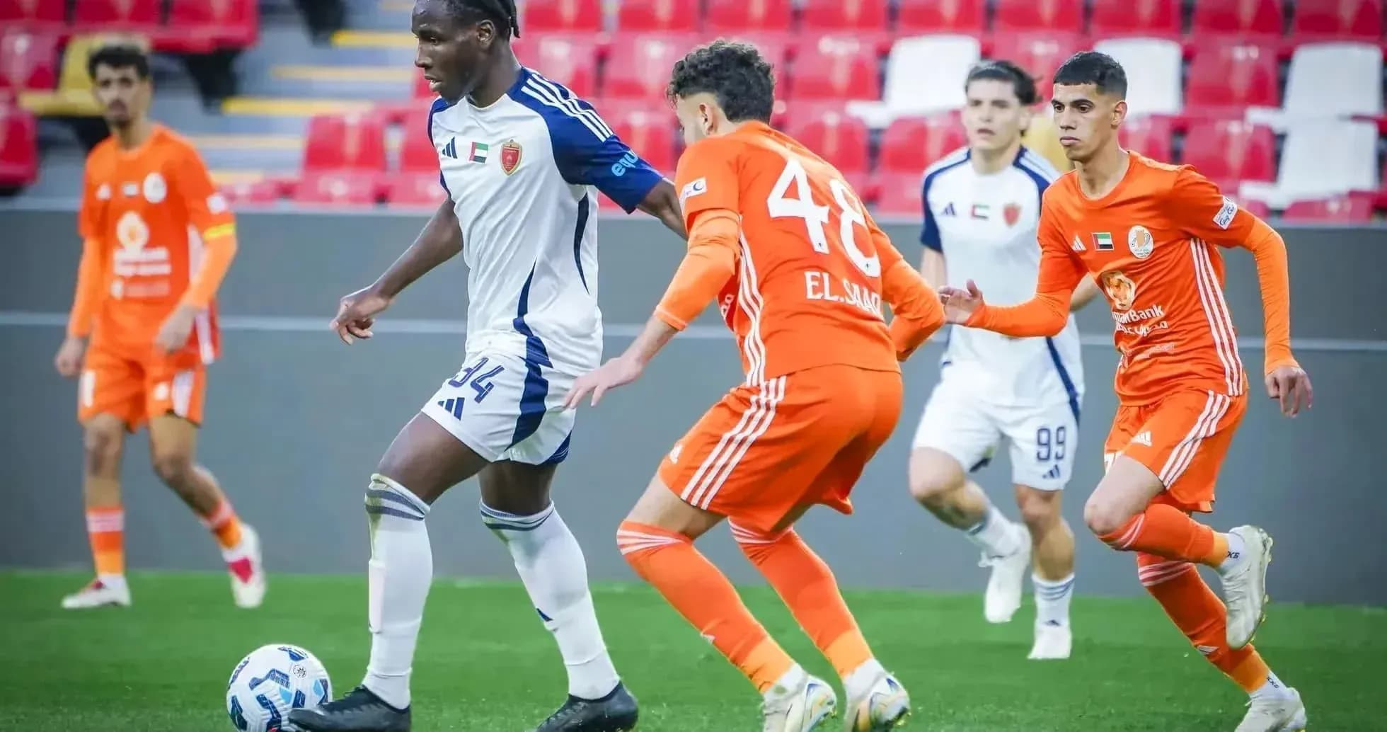 Players competing during Al Sharjah U23 vs Al Bataeh U23