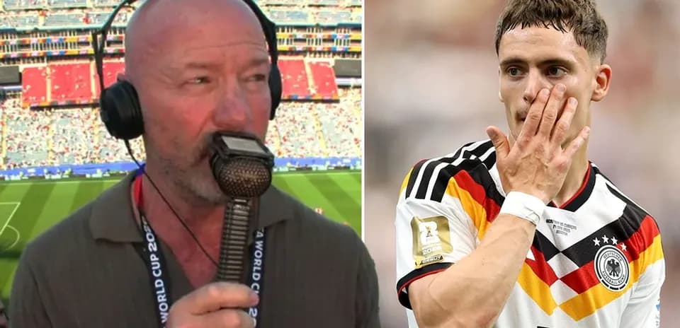 Sports commentator and German player during match