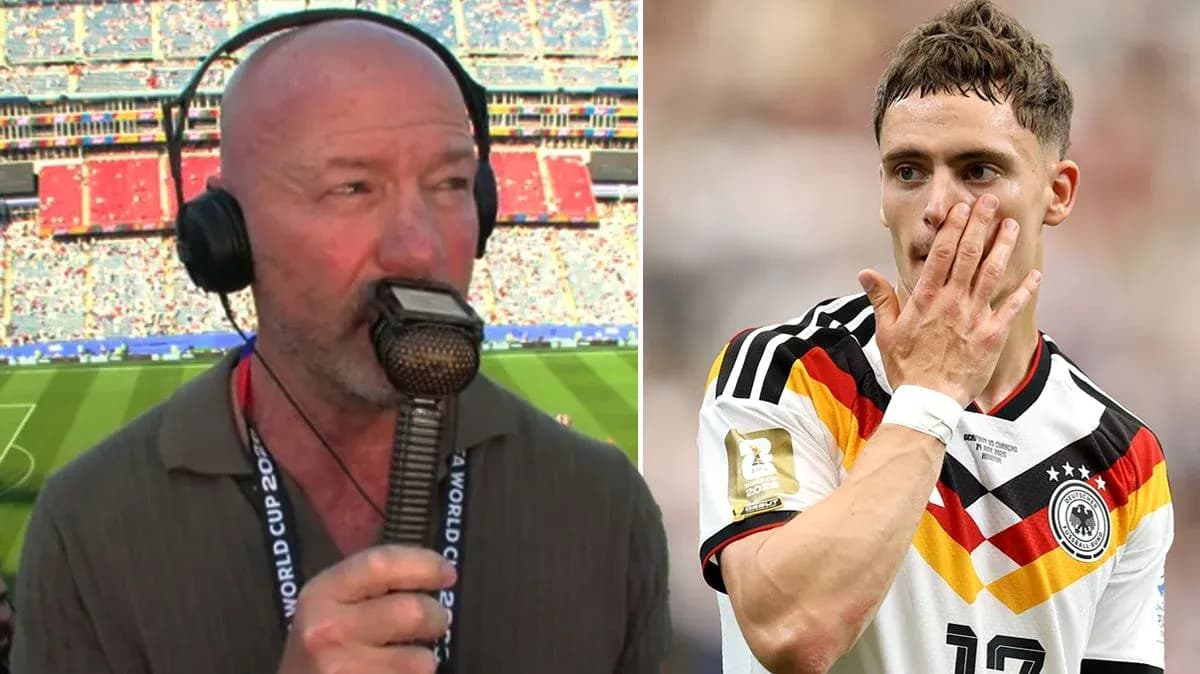 Sports commentator and German player during match