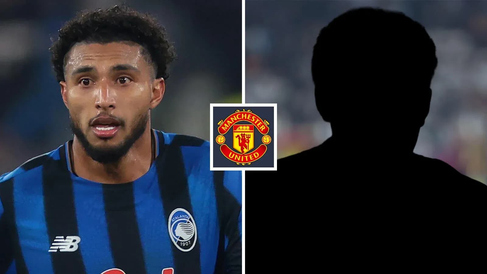 Atalanta player with Manchester United logo overlay