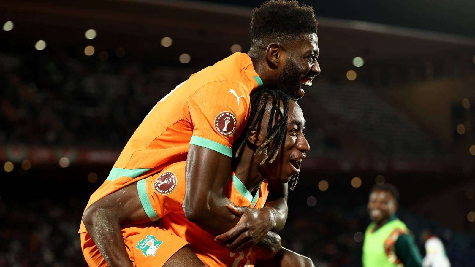 Ivory Coast players celebrating during a match