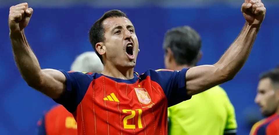 Player celebrating with raised fists after match