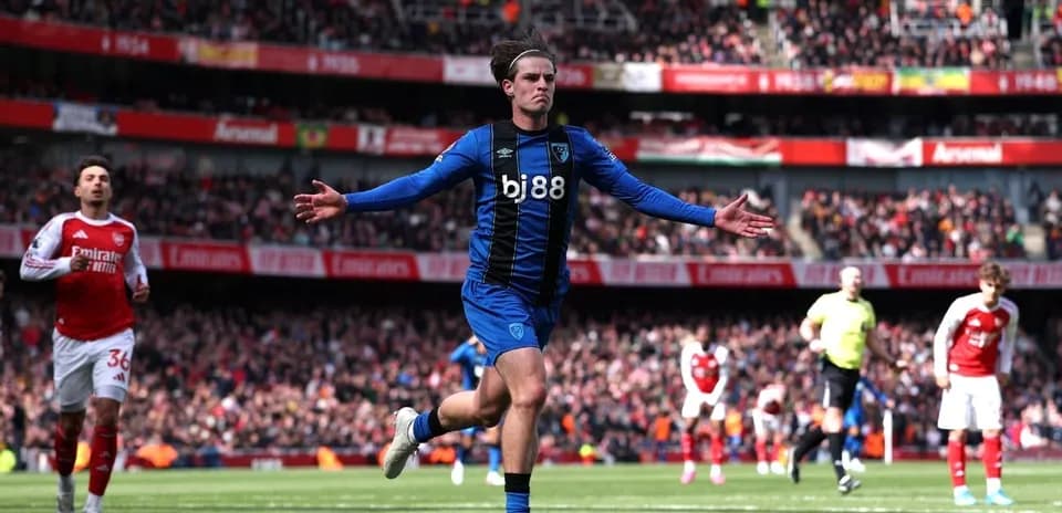 Bournemouth player celebrating after scoring a goal