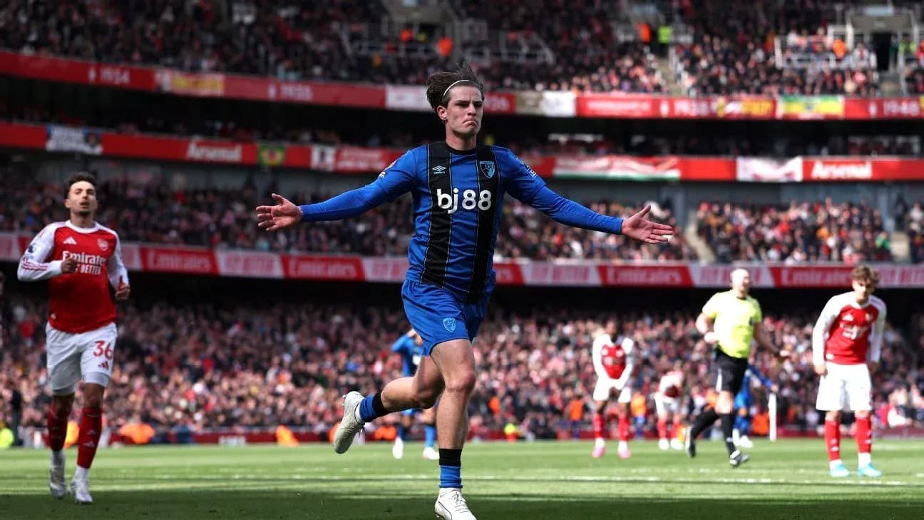 Bournemouth player celebrating after scoring a goal