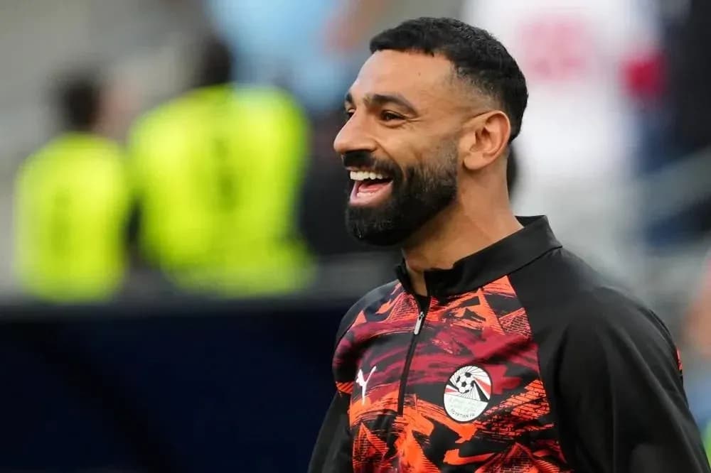 Player smiling during warm-up before match