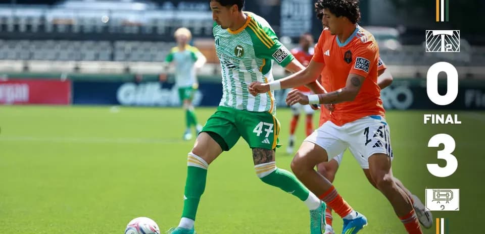 Portland Timbers II player in action against Houston Dynamo FC II