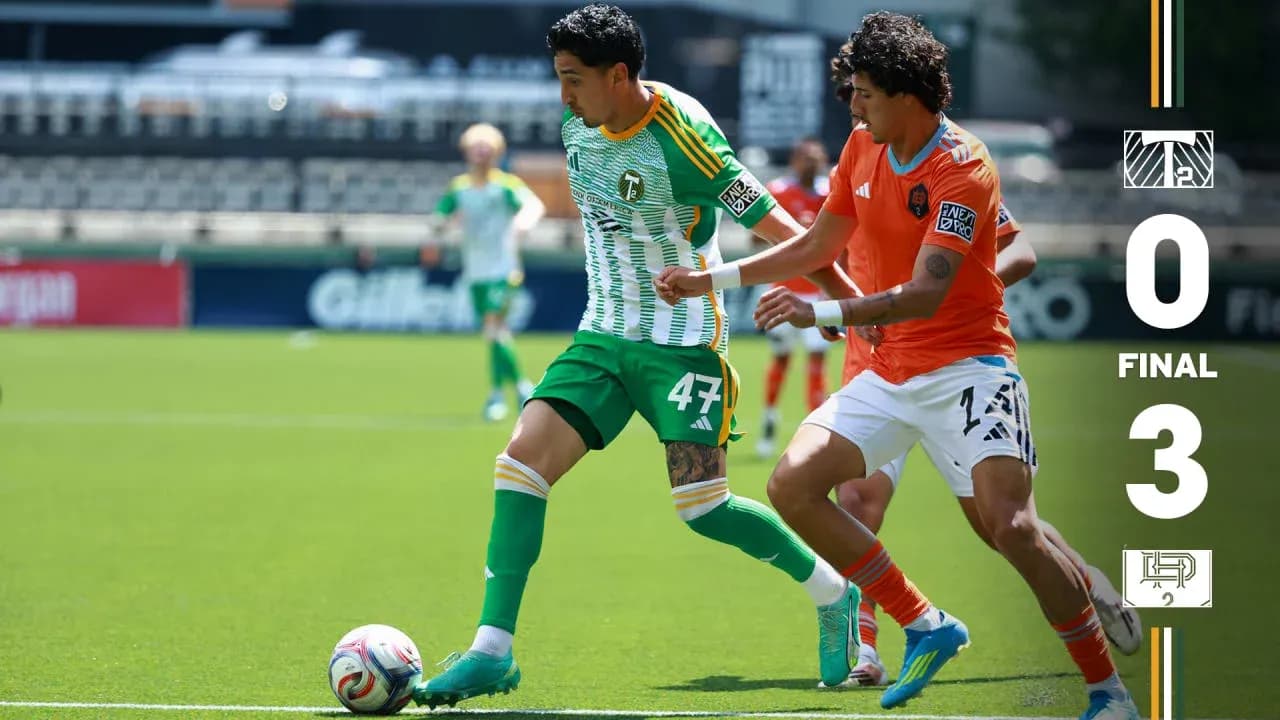 Portland Timbers II player in action against Houston Dynamo FC II