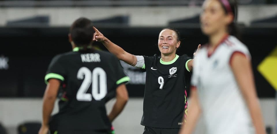 Player celebrating a goal during soccer match
