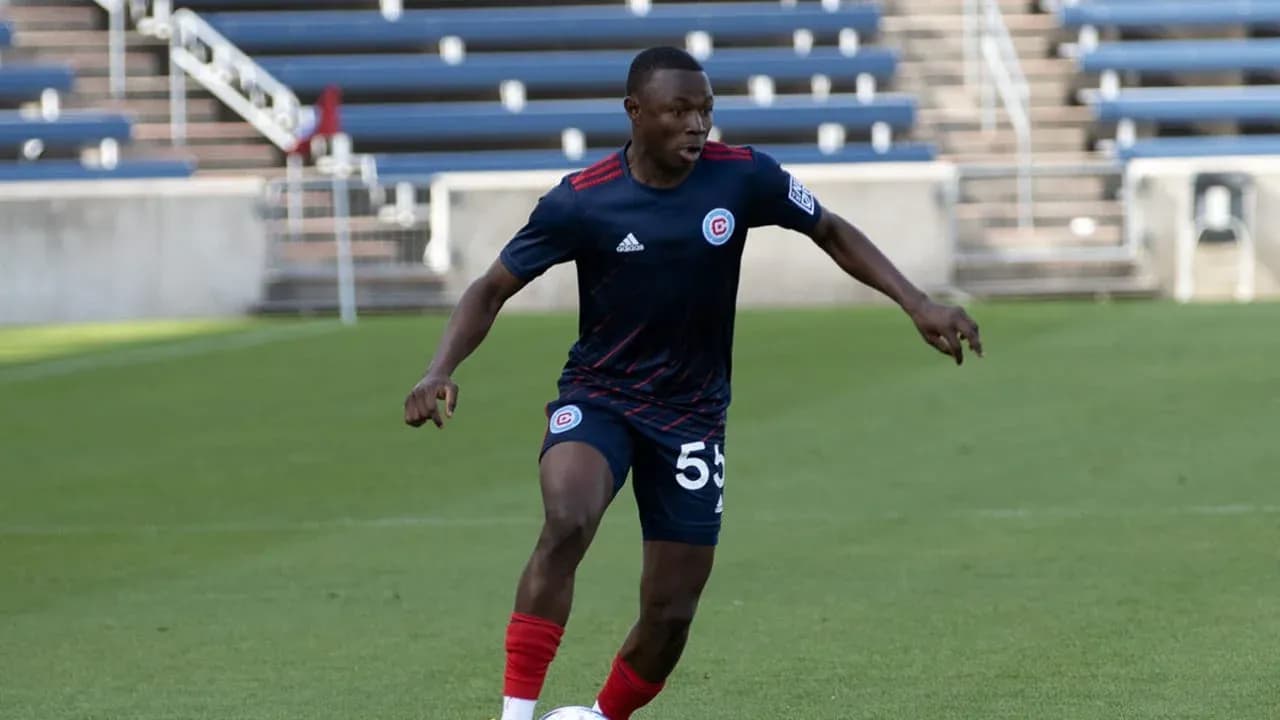 Player dribbling during Chicago Fire II match