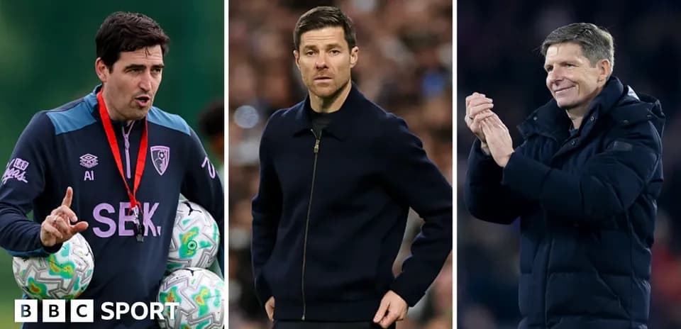 Three football managers during various moments