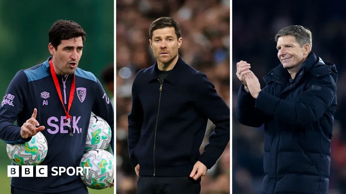 Three football managers during various moments