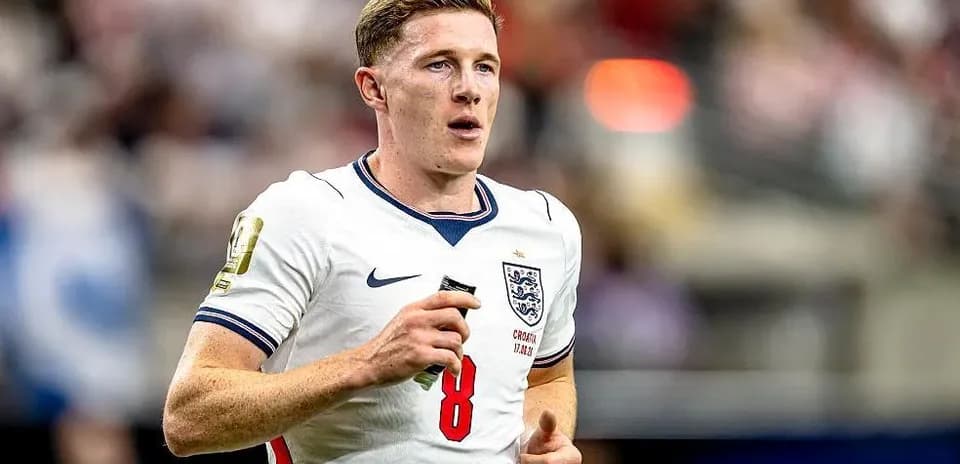 Player wearing England jersey during match