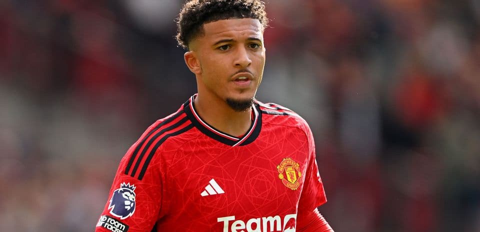 Player wearing Manchester United jersey during match
