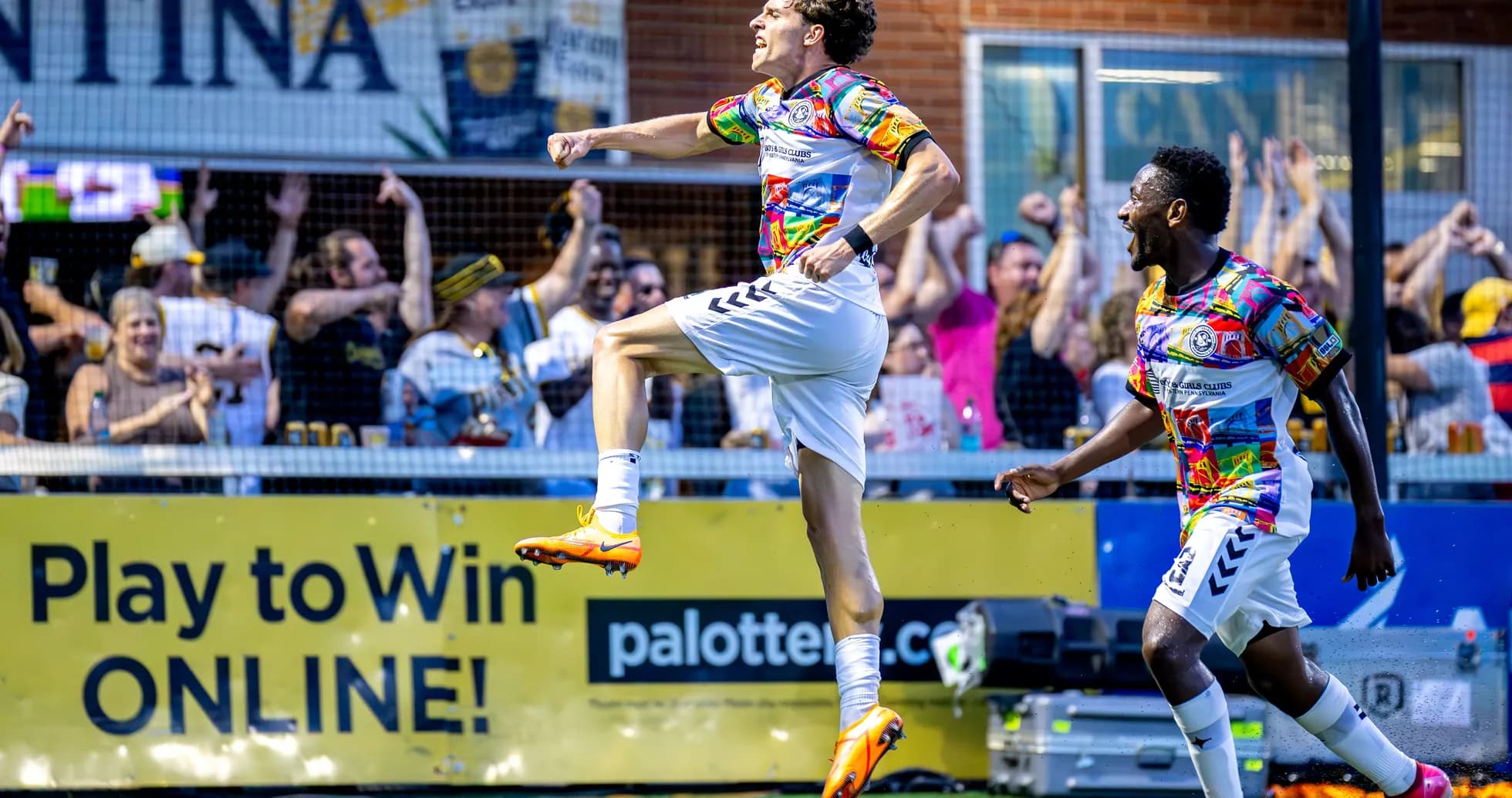 Player celebrating a goal during match