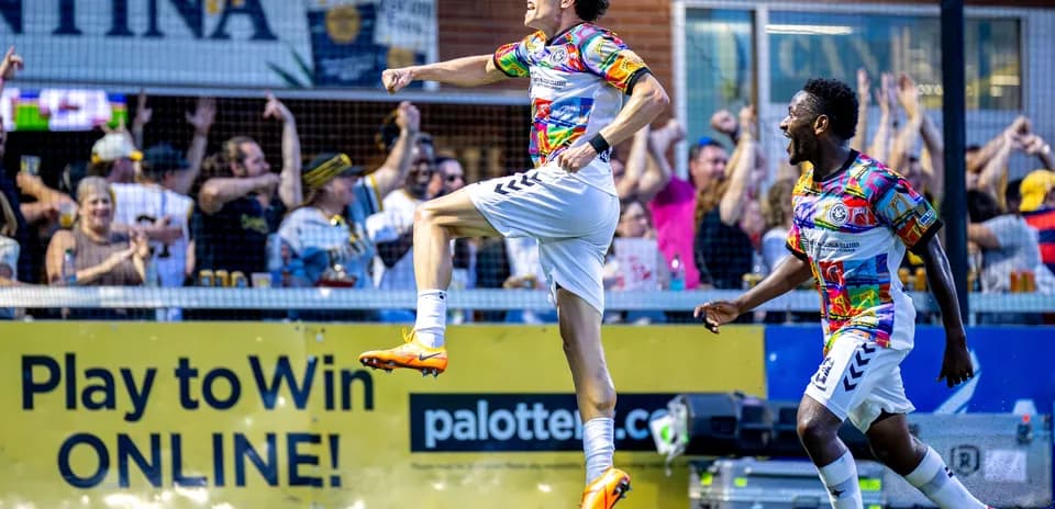 Player celebrating a goal during match