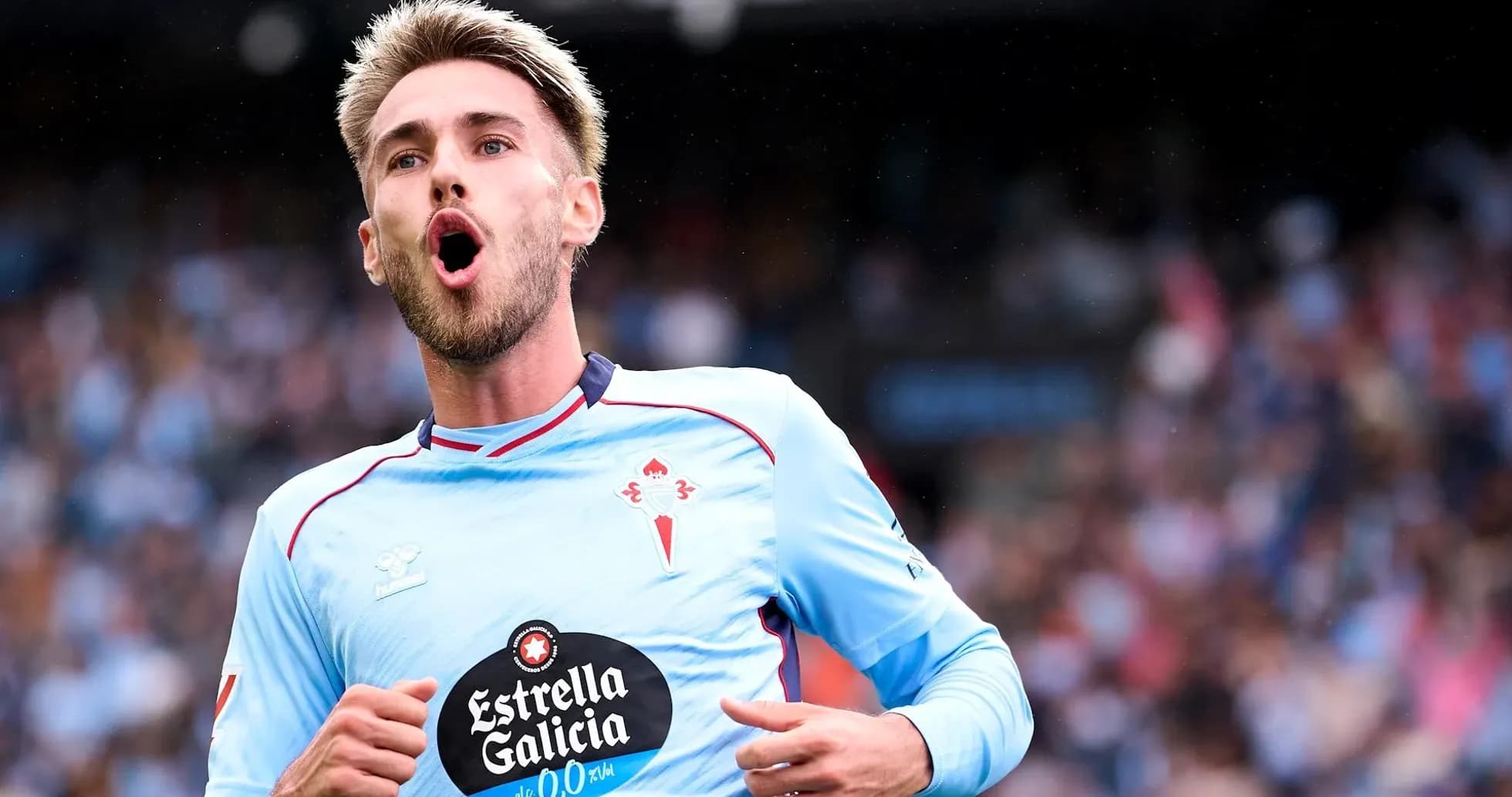 Celta Vigo player celebrating during La Liga match Celta Vigo player celebrating during La Liga match